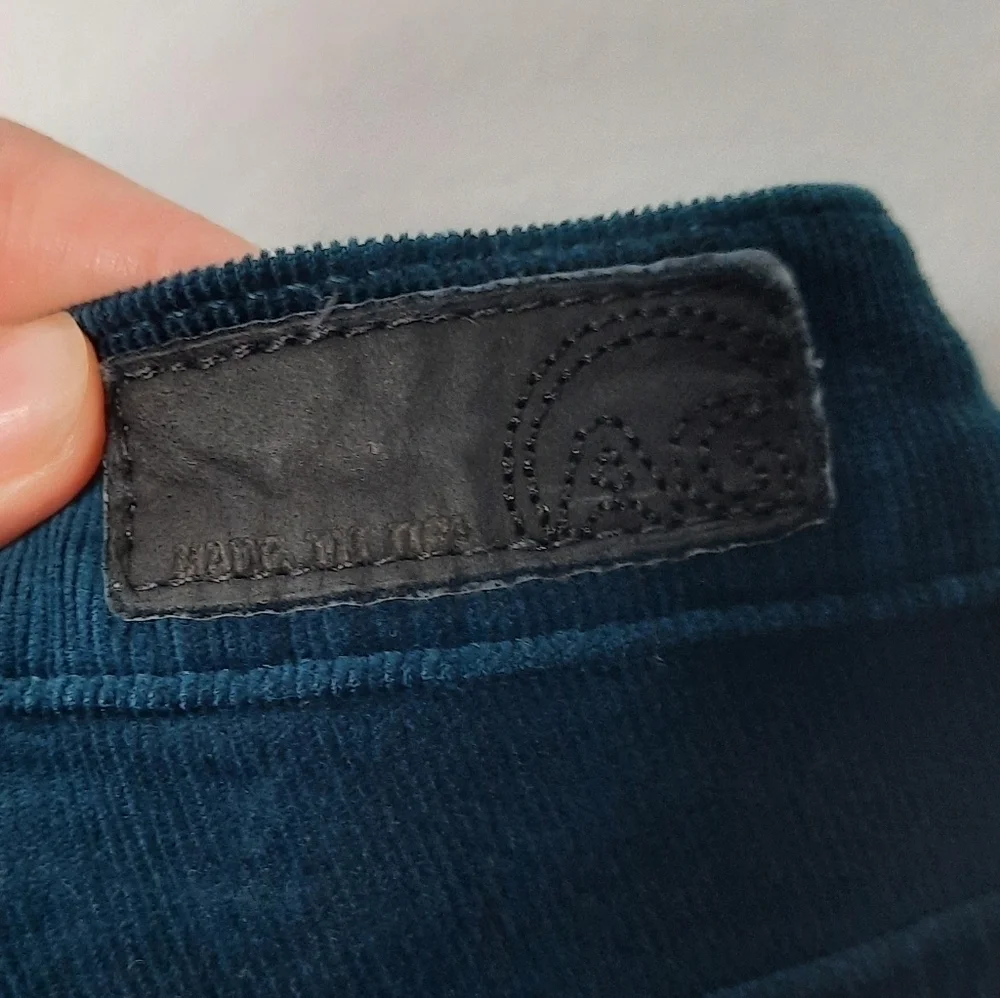 Adriano Goldschmidt Teal Stevie Slim Straight Corduroy Jeans 28R